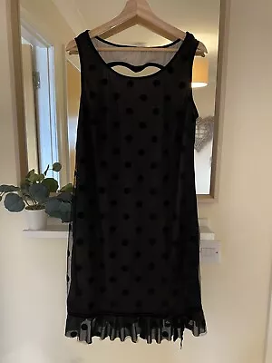 Betsey Johnson Little Black Dress With Love Heart Back Size 12 • £15