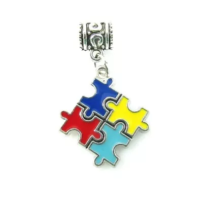 £3.99 • Buy Autism Awareness Jigsaw Puzzle Piece Dangle Charm For Bracelet Necklace