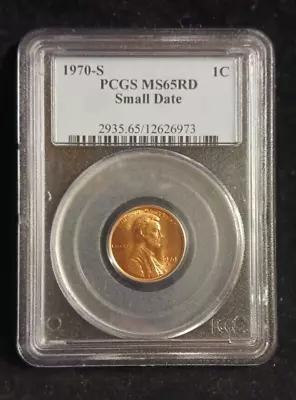 1970-S PCGS MS65RD Small Date Lincoln Penny Coin • $68