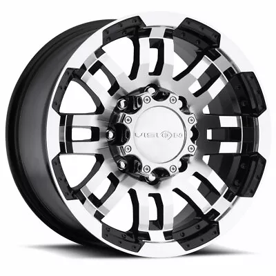 VISION 375 Warrior 17X8.5 6X127 Offset 25 Gloss Black Machined Face (Qty Of 1) • $167