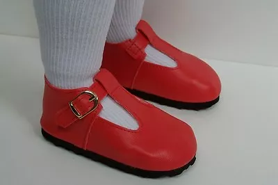 Red Solid T-Strap Tstrap Doll Shoes For 23  My Twinn Poseable (Debs*) • $14.19