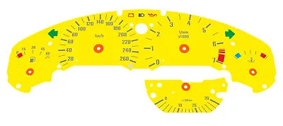 BMW E36 Petrol 260 KM/H 7000rpm Yellow Custom Gauge Faces • $74.99