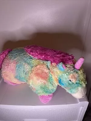 Rainbow Colored My Pillow Pets PeeWees Magical Unicorn 20in X 20in Pillow • $19.99