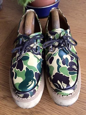 Bape Bathing Ape Uk Creepers Crepe Sole Mr Adams  Camouflage Shoes Mens • £75