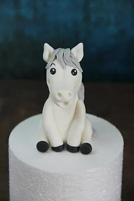 Edible Handmade White HORSE Figurine Cake Topper / Decoration • £17.99