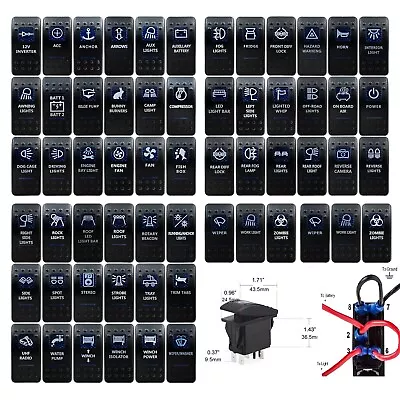 12V 24V Rocker Switch ARB Carling Style Blue LED 4x4 Boat Caravan Marine Car • $12.59