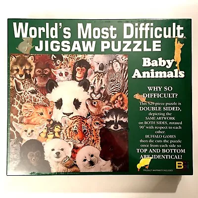 Buffalo Games Jigsaw Puzzle Worlds Most Difficult Baby Animals Double Sided • $18.89