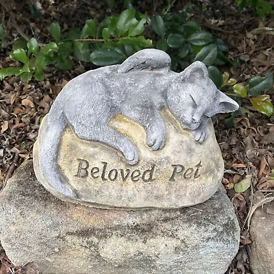 Cat Kitten Memorial Statue Ornament Animal Concrete Cement Garden Australia Made • $39.99