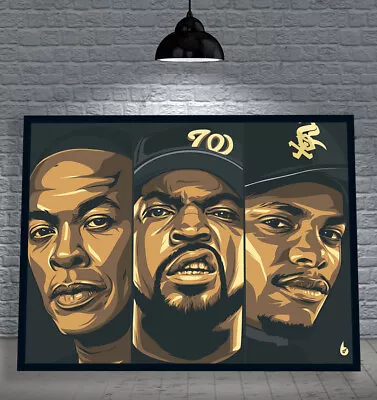 Nwa Ice Cube Eazy E Dr Dre Framed Music Poster Print A0a1a2  • $97.63