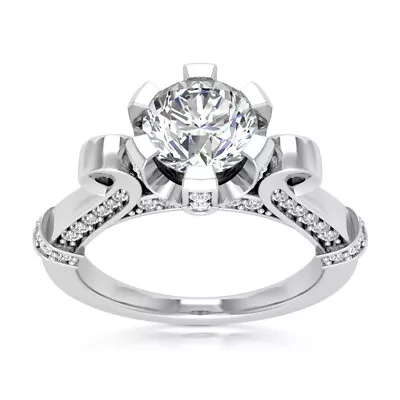£6772.96 • Buy 2.29 Carat VS1/F Round Cut Diamond Engagement Ring 14k White Gold Treated