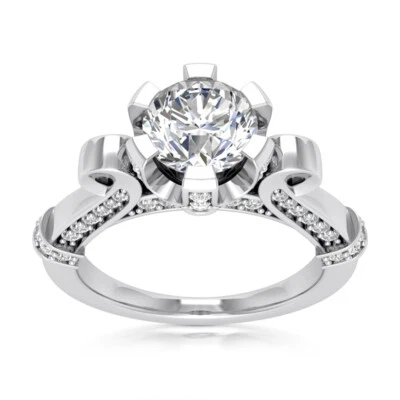 £6772.96 • Buy 2.29 Carat VS1/F Round Cut Diamond Engagement Ring 14k White Gold Treated