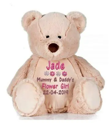 £28 • Buy Personalised Teddy Bear Bridesmaid Flower Girl Pageboy Wedding Embroidered Gift