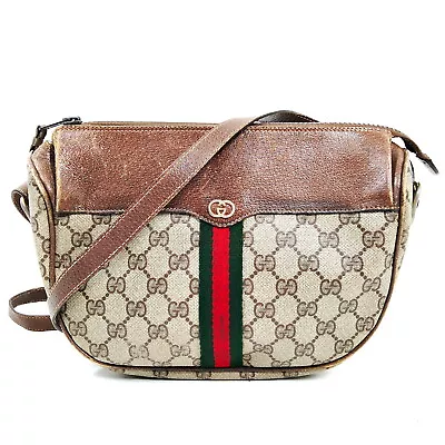 Vintage Gucci Crossbody Bag Sherry Line Brown PVC 1054028 • $1.51