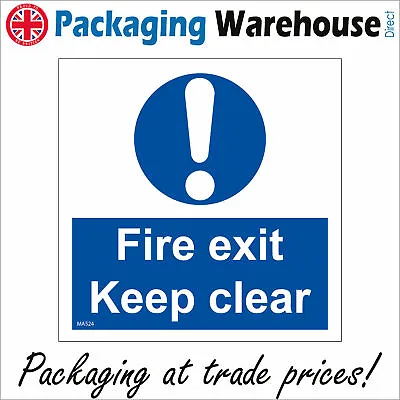 £165.36 • Buy Ma524 Fire Exit Keep Clear Cupboard Escape Route Vinyl Sticker Plaque Safe Sign