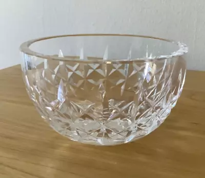 Signed WATERFORD Lismore Cut Lead Crystal Open Sugar (Nut Finger) Bowl 4  • $12