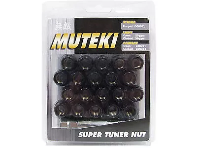 Muteki 20pcs Wheels Tuner Lug Nuts (31886b/open End/12x1.5/black) # • $39.99
