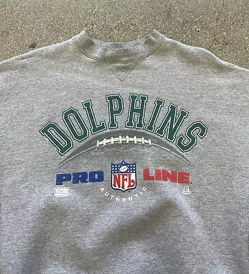 Miami Dolphins Vintage Football Proline 90’s USA Crewneck Sweatshirt 1995 Size M • $14.98