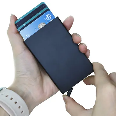 Men Slim RFID Blocking Credit Card Holder Metal Wallet Money Clip • $9.89