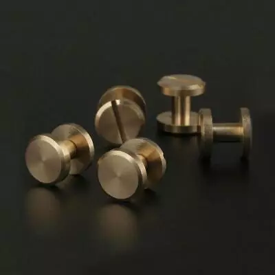 10mm DIY Flat Belt Screw Leather Craft Chicago Nail Brass Solid Rivets Stud Head • $8.88