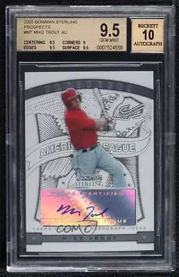 2009 Bowman Sterling Prospects Mike Trout #BSP-MT BGS 9.5 GEM MINT Auto • $1325