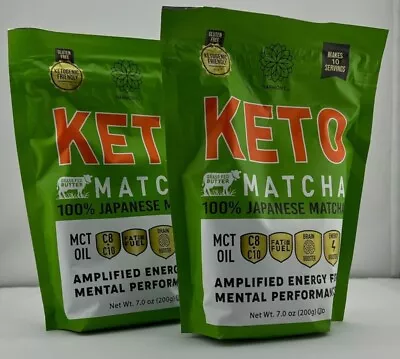 Harmony Keto Matcha Powdered Tea Mix 2 Large Bags Home Office 7.0oz Ea. Pouch • $39.99