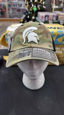 Nwt Ncaa Michigan State Spartans Camo Flex Fit Cap Hat '47 Oht Medium-large • $23.99