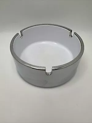 Vintage Maru Trend Pacific Isamu Kenmochi Ashtray Chrome And White 6  MCM • $24.95