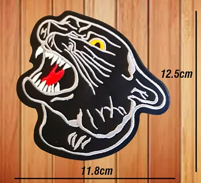 Panther Big Cat Face Patch Tiger Embroidered Iron Or Sew On Applique Badge Logo • £3.99