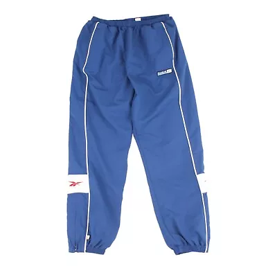 Vintage Reebok Track Pant Trouser Blue Adjustable Waist Zip Hem Mens Size XL • £22.99