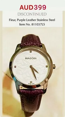 GENUINE PANDORA ‘FLEUR’ WATCH811037LS With One Extra Pandora Black Leather Band • $399