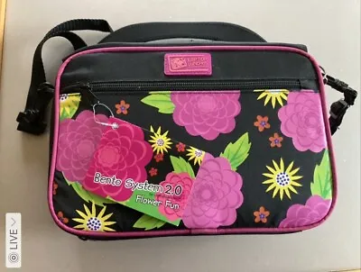 Laptop Lunches Bento Box Complete Pink Black Floral  • $22.99