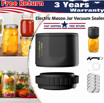 Electric Mason Ever Jar Vacuum Sealer Kit  For Wide Mouth & Regular Mouth Jars E • $20.49