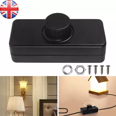 Inline LED Dimmer Switch Built-in Rotary ON/OFF And Knob Control Dimmer 3-100W • £9.66