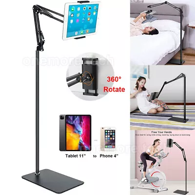 Tablet Floor Stand Adjustable Arm Hands Free Phone Holder For 4-11  IPad IPhone • $19.83