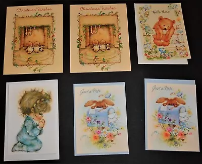 6 UNUSED Mary Hamilton Cards - Assorted Messages- + 4 With Envelopes Lot #J • $19.95