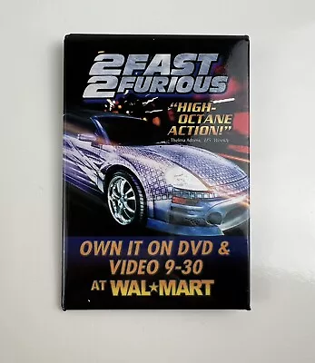 Vintage Walmart 2 Fast 2 Furious Movie Pushback Button Lanyard Tote Bag Pin • $6.40