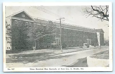 Postcard MD Fort George Meade Three Hundred Man Barracks C1940s L11 • $8.49