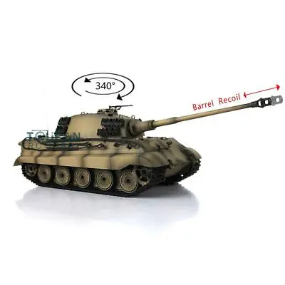 German Army RC Battle Tank Henglong 1/16 TK7.0 Plastic  Barrel Recoil RTR 3888A • $275.41