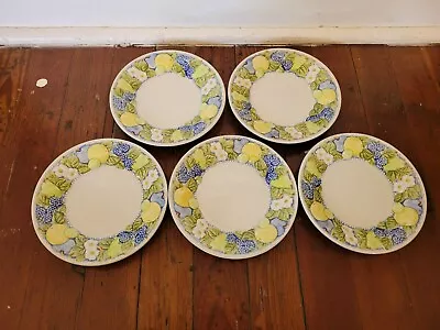 5 Vintage Metlox Vernon Ware FLORENCE Small Dessert Plates USA Made 6.5 Inch • $25