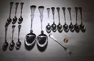 Norwegian Norway Magnus Aase 830s 'flat Rose' Demitasse Set Serving Spoon-pickle • $365