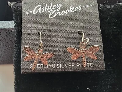 Vintage Sterling Silver 925 Plated Dragonfly Pierced Earrings From Mom's Jewelry • $10