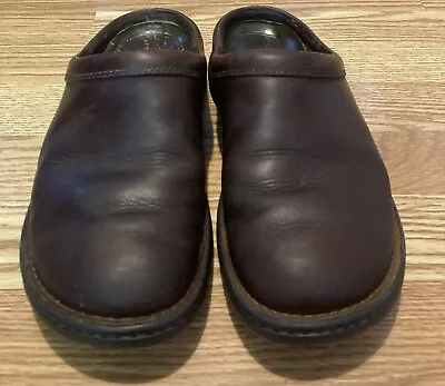UGG Shoes Men’s Sz US 8.5 Slip On Mule Clogs Brown Leather Casual Round Toe Logo • $20