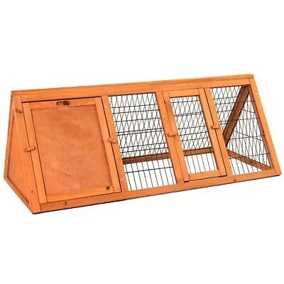 Wooden Run Triangle Pet Hutch Guinea Pig Rabbit Outdoor Garden Large Enclosure • £48.99