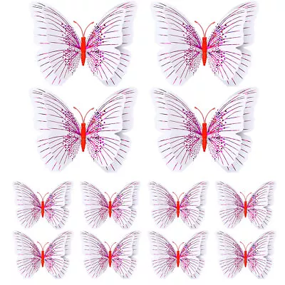 12PCs PVC Butterfly 3D Wall Stickers Decors Wall Art Wall Home Decorations Xmas • £2.74