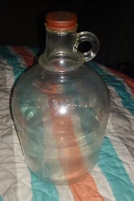 Vintage Clear Glass One Gallon Jug Finger Loop Handle Moonshine Bottle Jug • $30