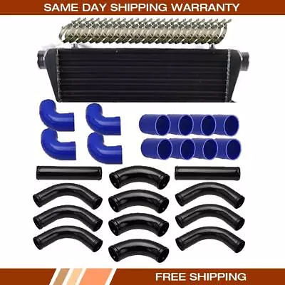 2.5  Universal 12Pcs BLUE COUPLER + BLACK PIPING + INTERCOOLER KIT+T-Bolt CLAMPS • $126.68