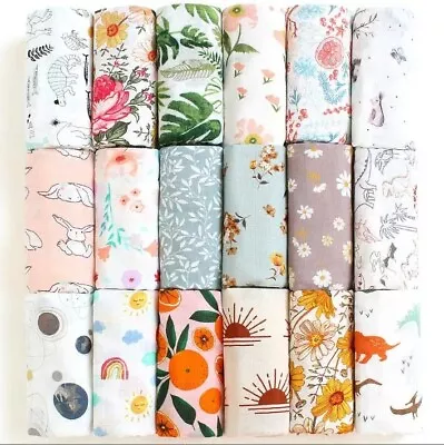 Large Cotton Unisex Baby Boy Girl Muslin Swaddle Blanket Wrap Cloth Shower Gift • £7.99