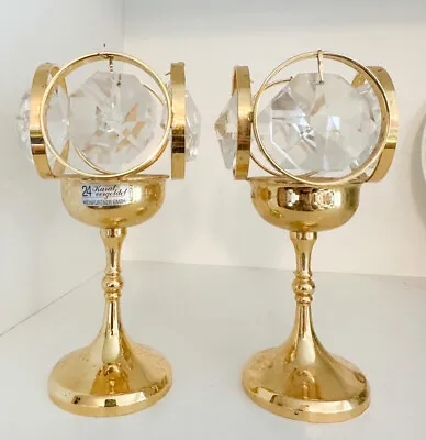 £47.46 • Buy Vintage Weinfurtner Chandelier Style Crystal And 24k Gold Plated Candle Holder