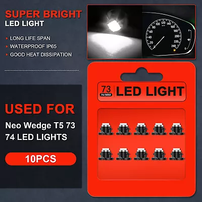 10 White 1-5050-SMD T5 Neo Wedge LED 12mm Panel Dash HVAC Climate Lights Bulb • $8.45