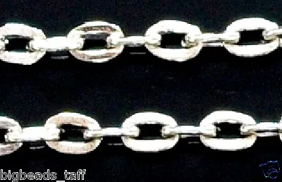1 Meter O Wire Rhodium Plated Metal Chain 4.5x 2.8 Mm  • £1.99